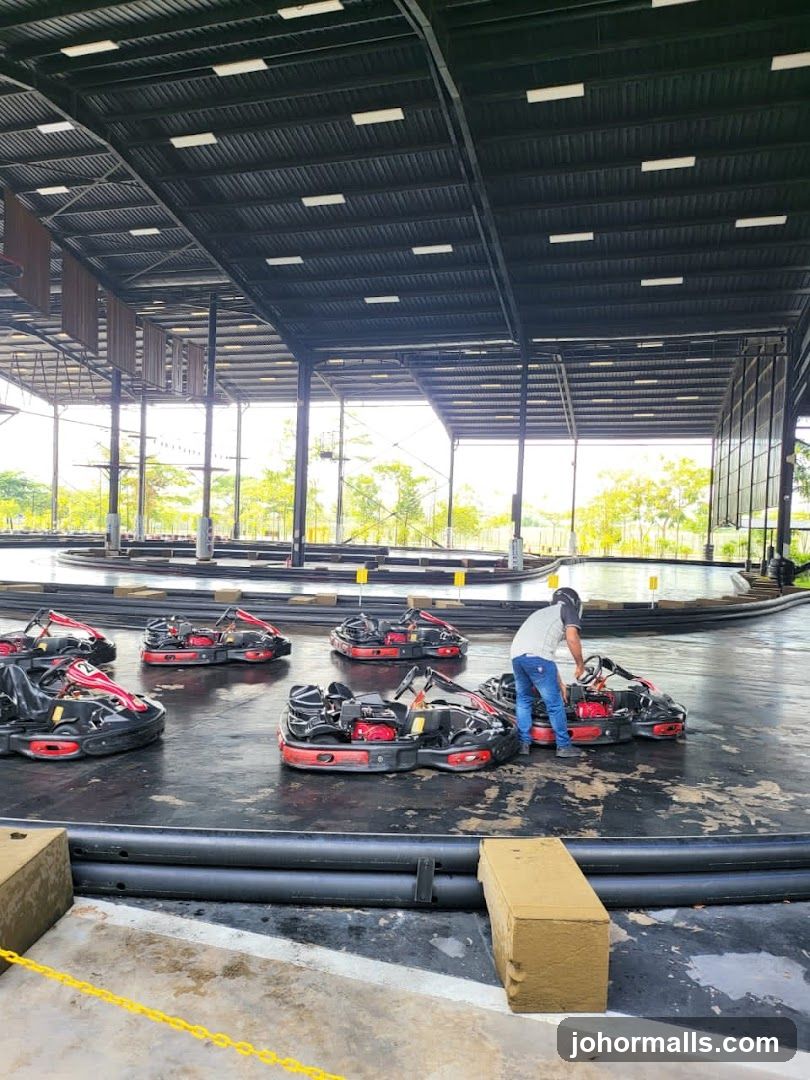 Go-Karts Lined Up on Track