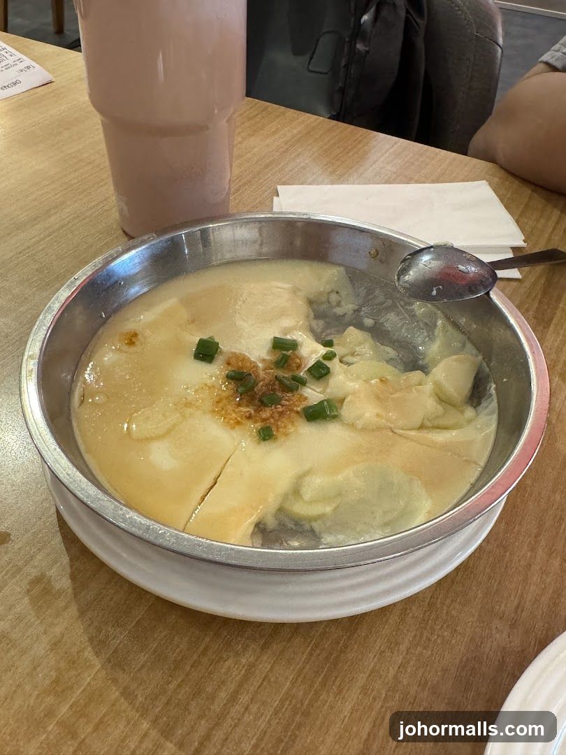 Steamed Egg Dish with Drink