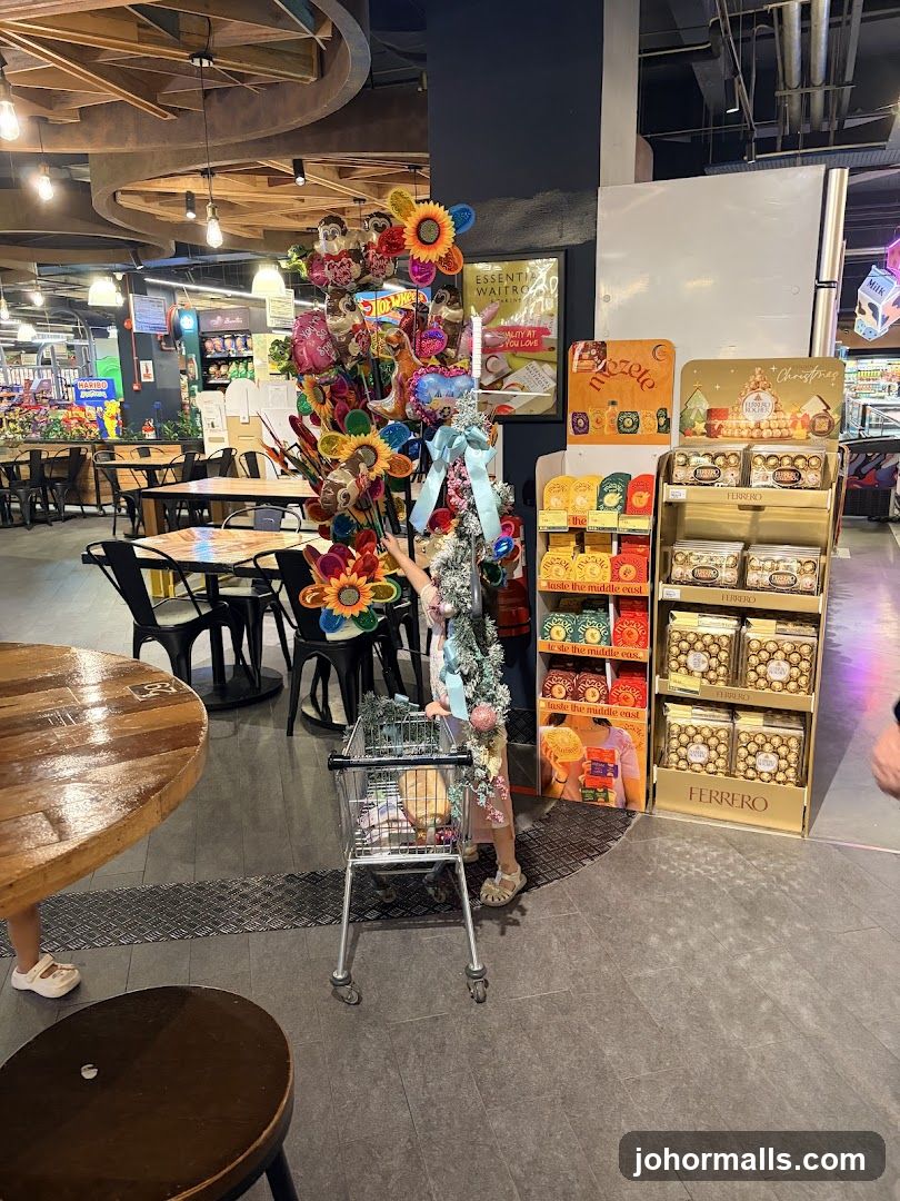 Child with Shopping Cart and Display of Chocolates