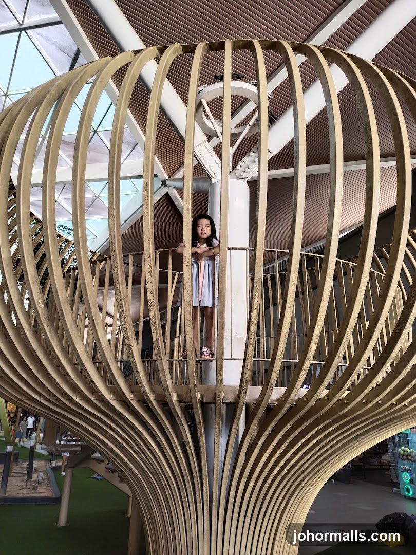 Child in a unique play structure