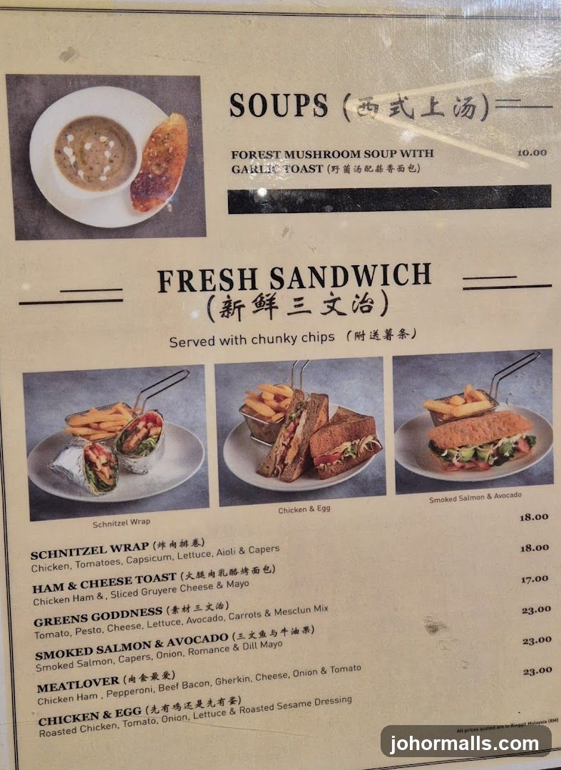 Fresh Sandwich Menu