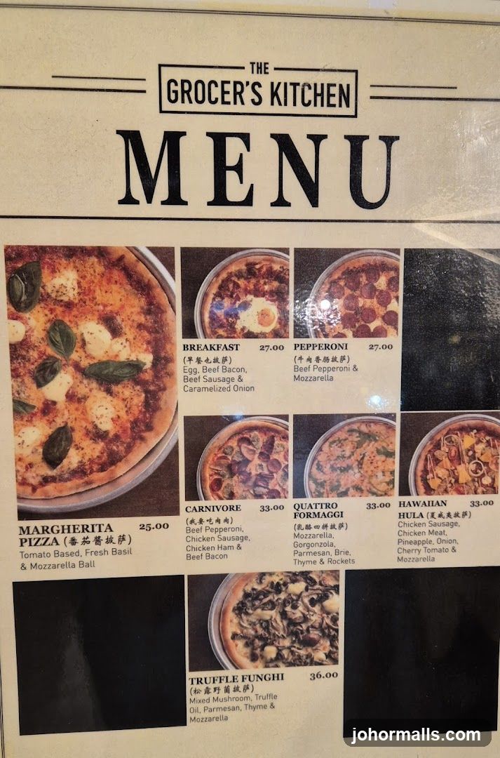 THE GROCER'S KITCHEN MENU