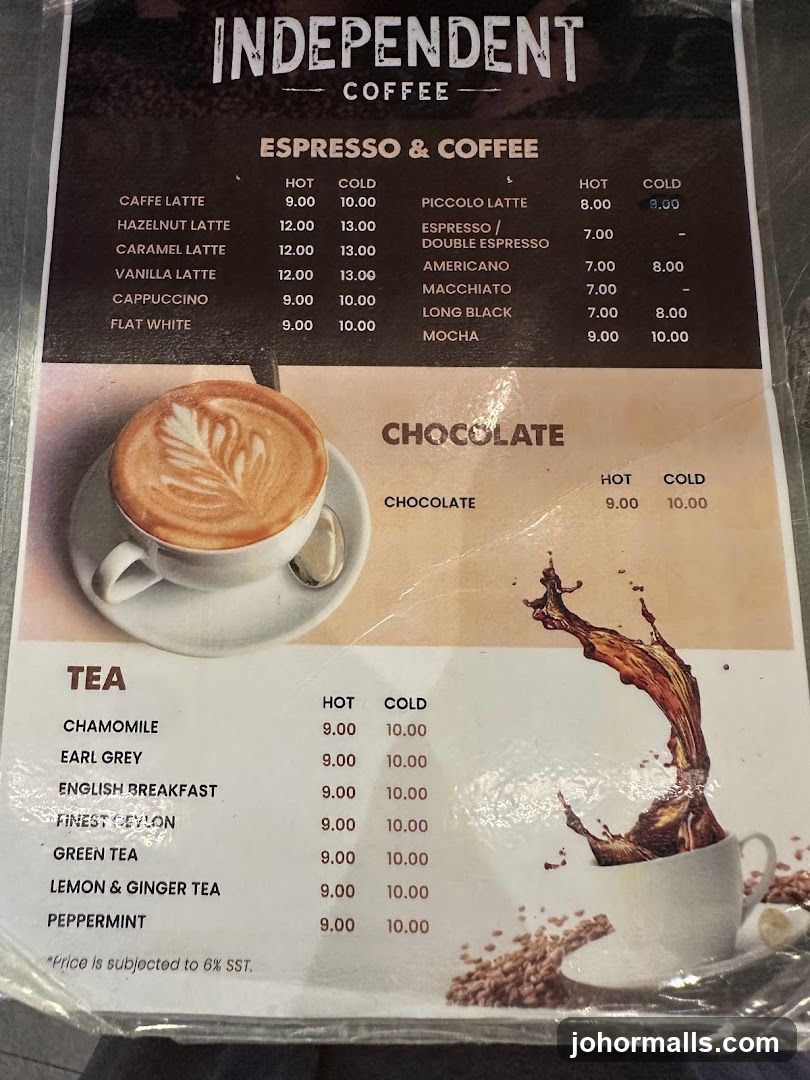 Independent Coffee Menu