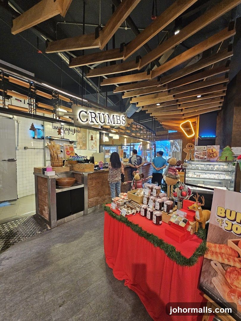 Bakery interior with festive decorations
