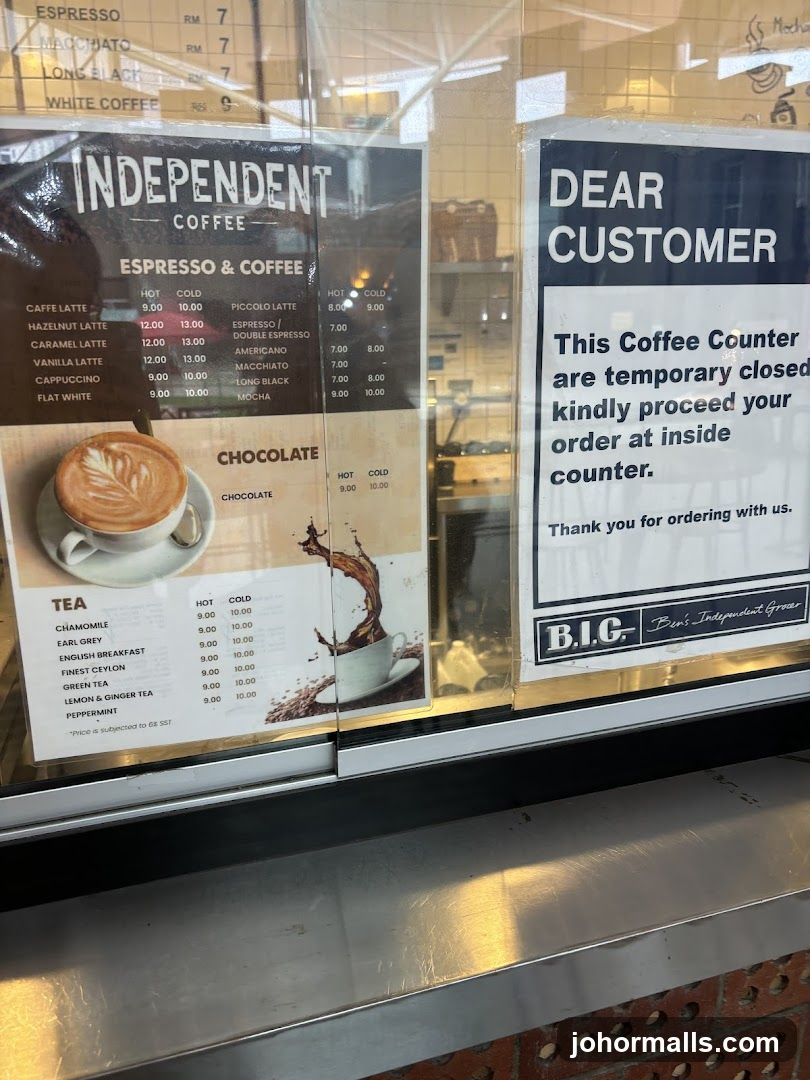 Independent Coffee Menu