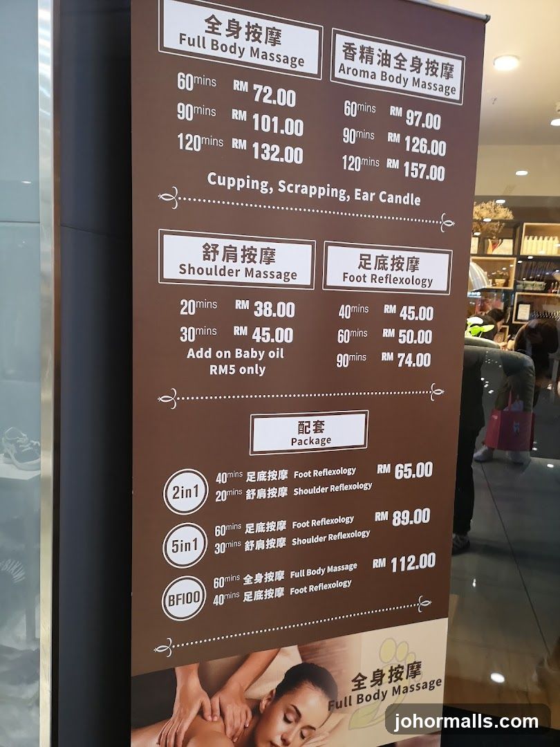 Massage Menu