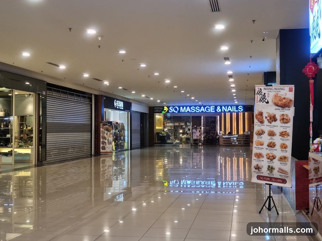 Mall Interior with Food and Massage Services