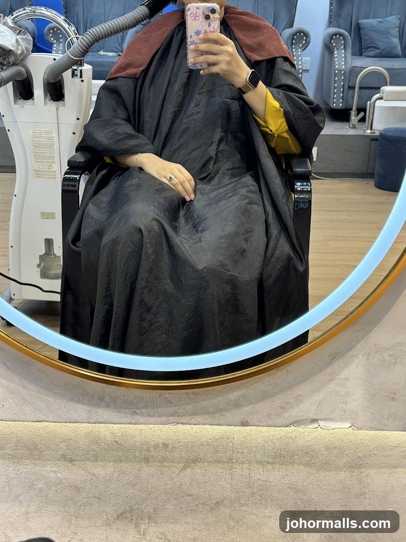 Person in salon chair