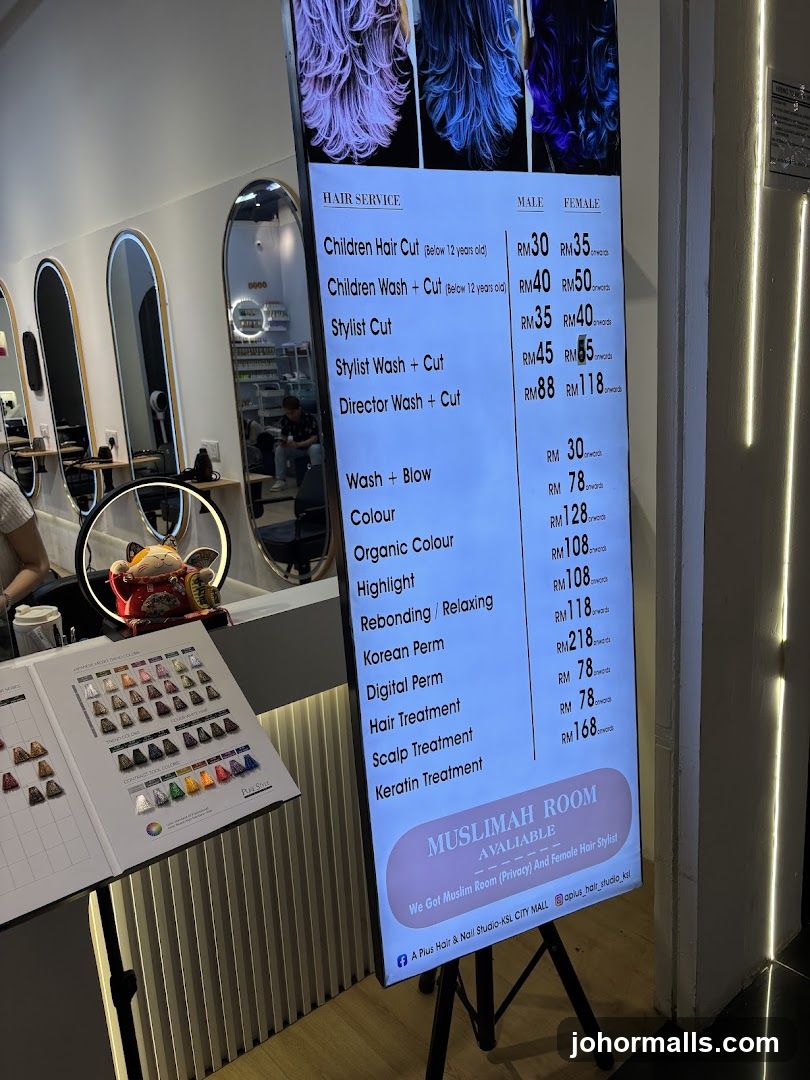 Hair Service Menu