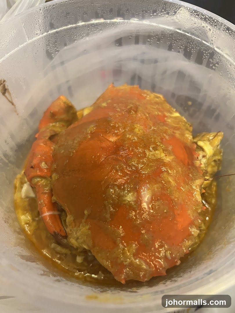 Crab dish in a container