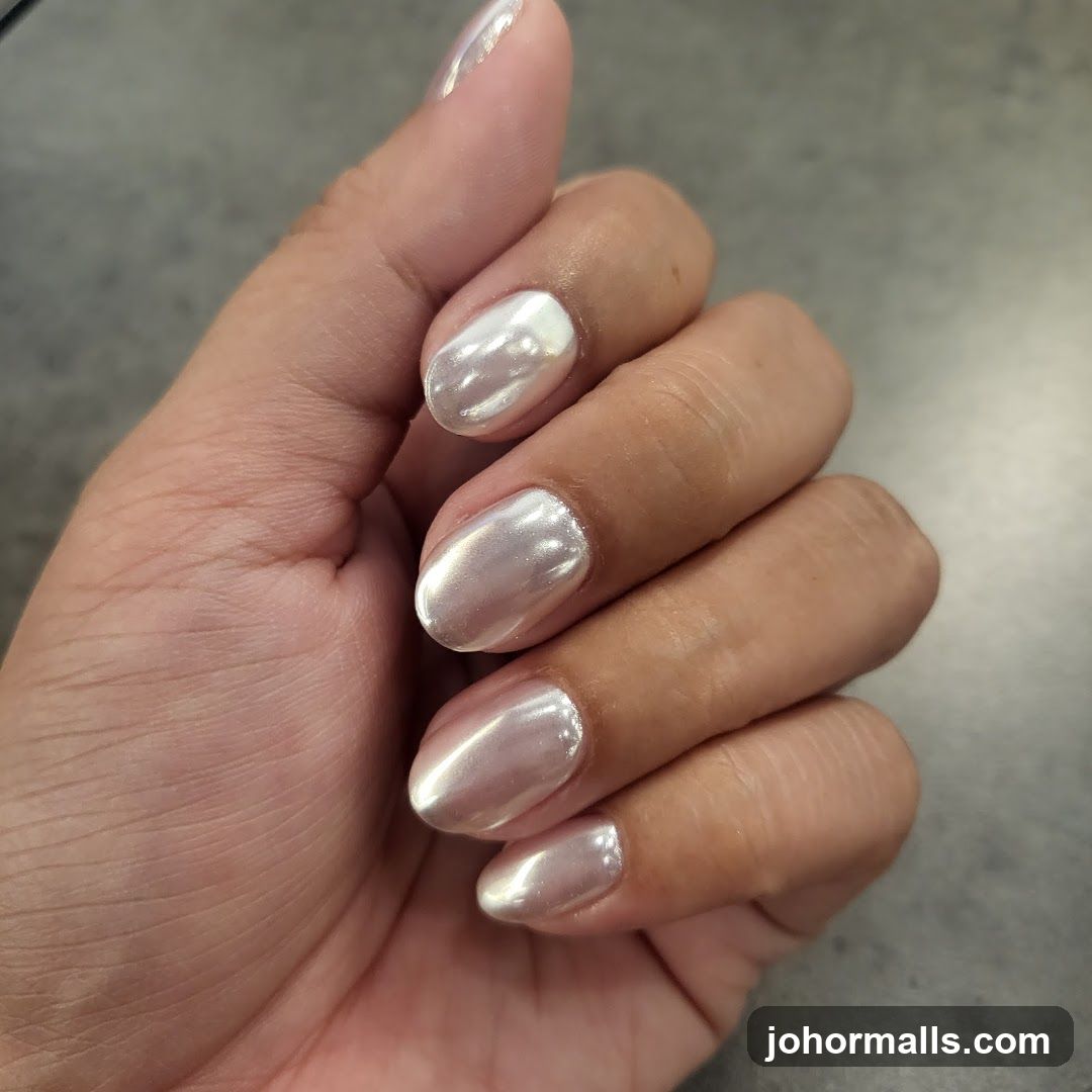 Pearl Chrome Nails