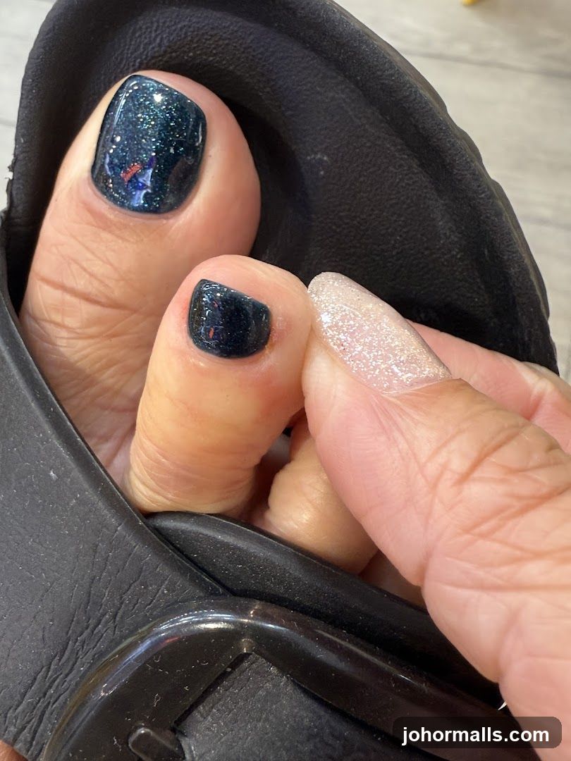 Close-up of Toes with Nail Polish