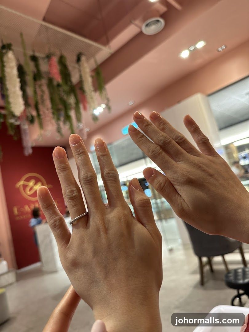 Hands with freshly done nails