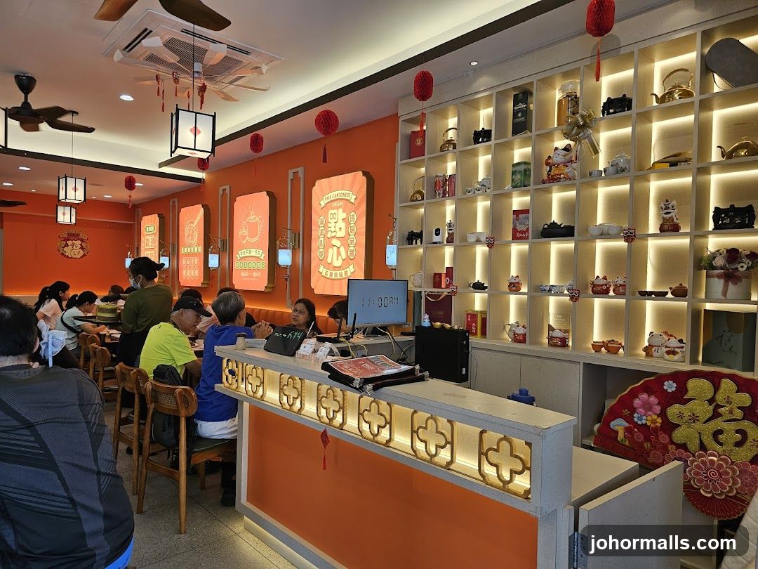 Restaurant Interior with Shelving Display
