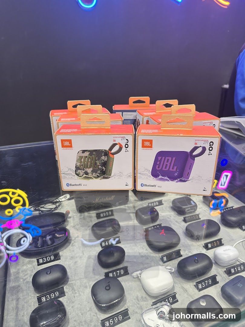 JBL Speakers and Earbuds Display