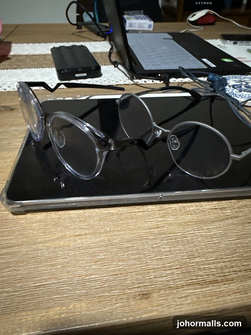 Eyeglasses on a tablet