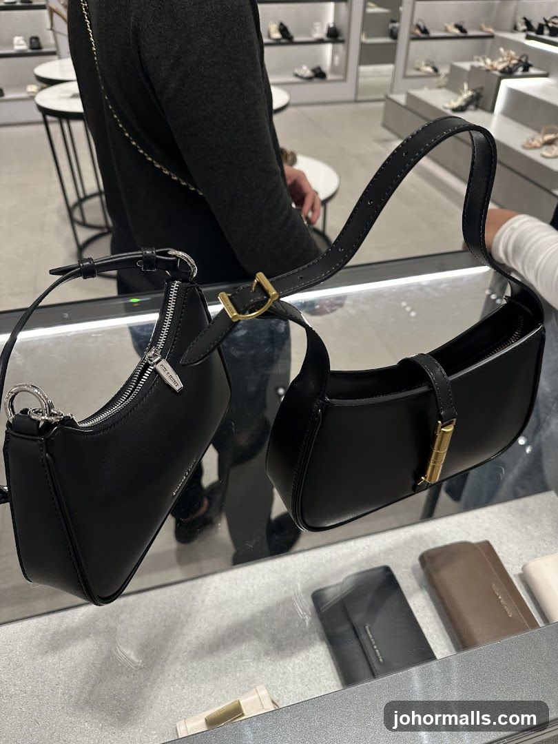 Black Handbags on Display