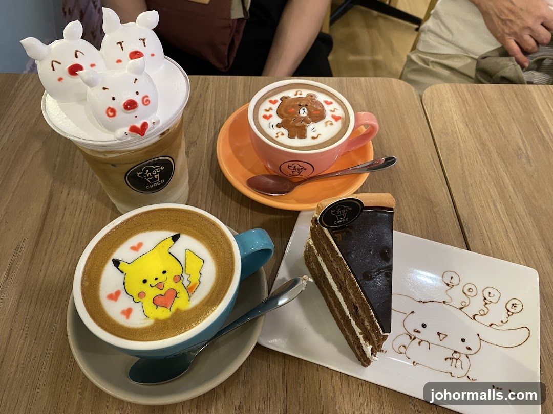 Desserts and Drinks with Cartoon Art