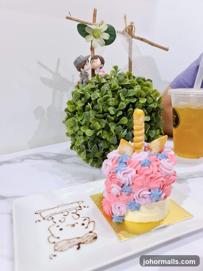 Unicorn Cake with Couple Figurines