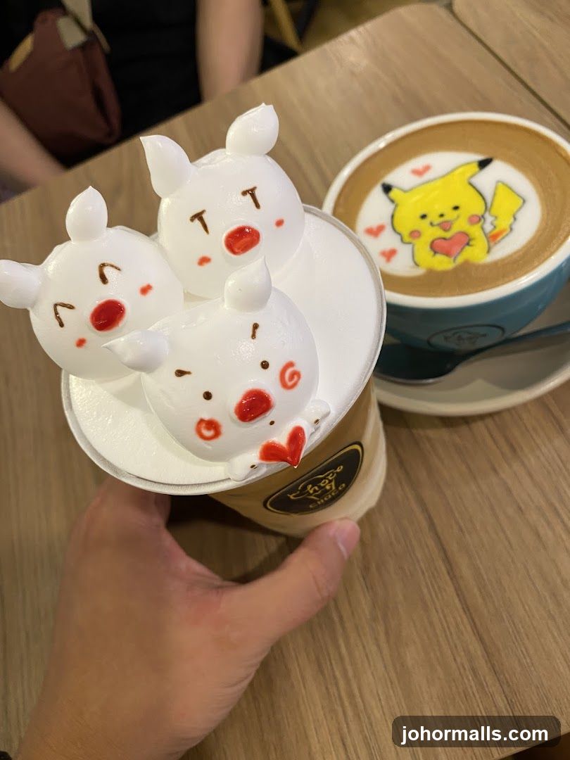 Cute Meringue Topped Drink and Pikachu Latte Art