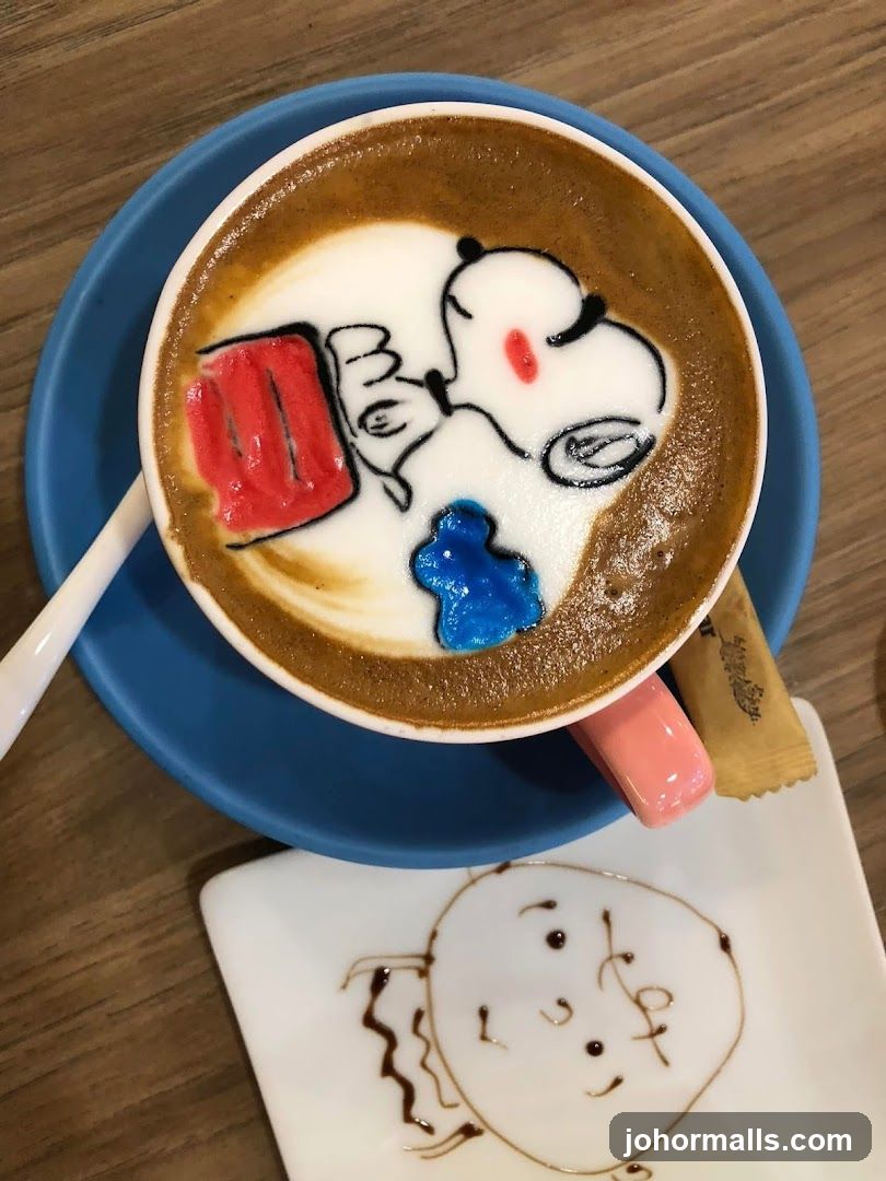 Latte Art with Snoopy Design