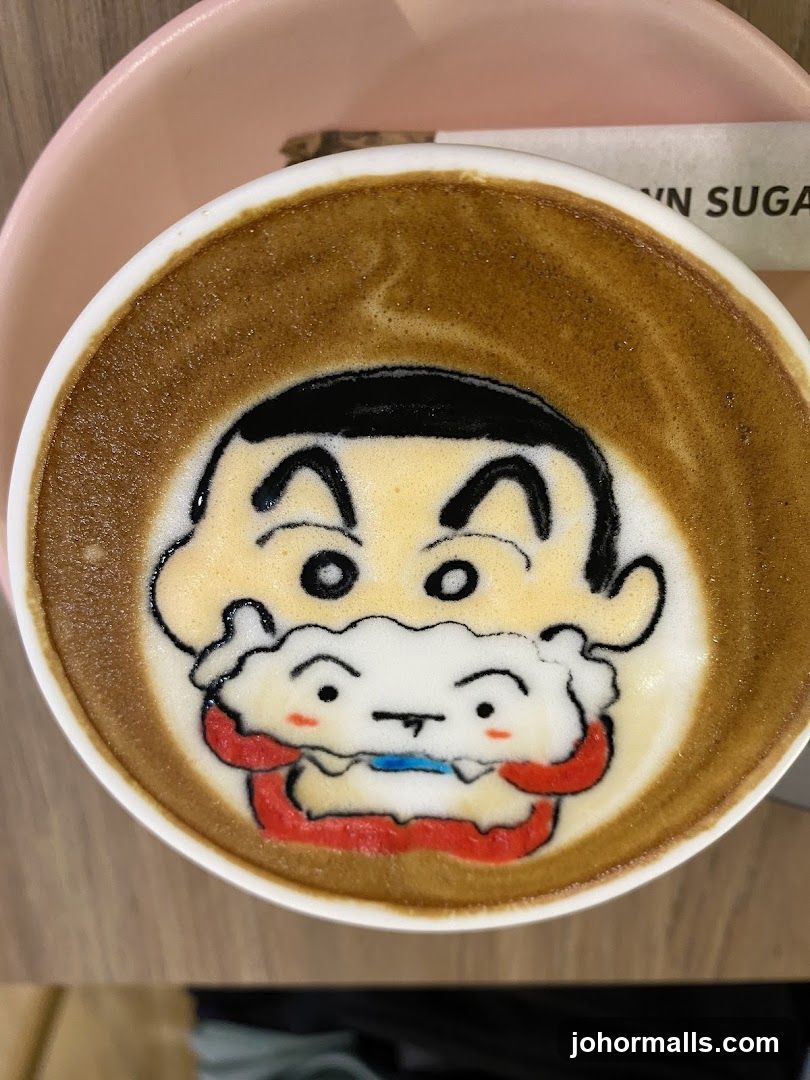 Latte Art with Cartoon Character