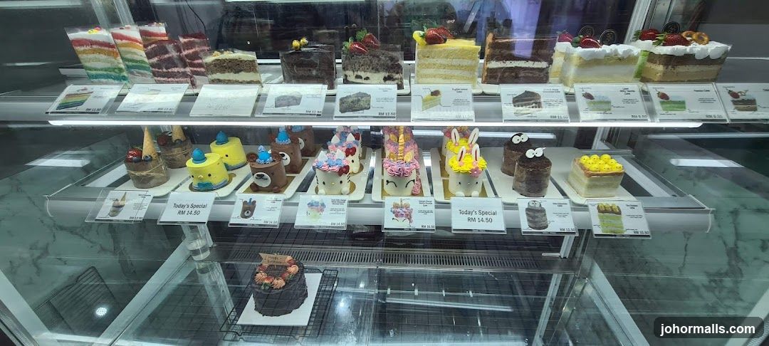 Cakes in a Display Case