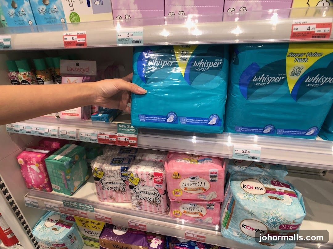 Feminine Hygiene Products on Shelf