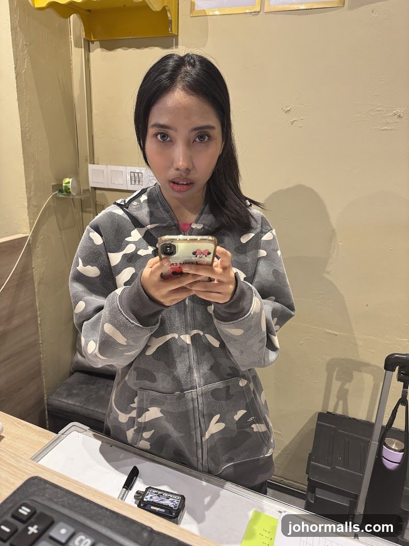 Woman holding a smartphone