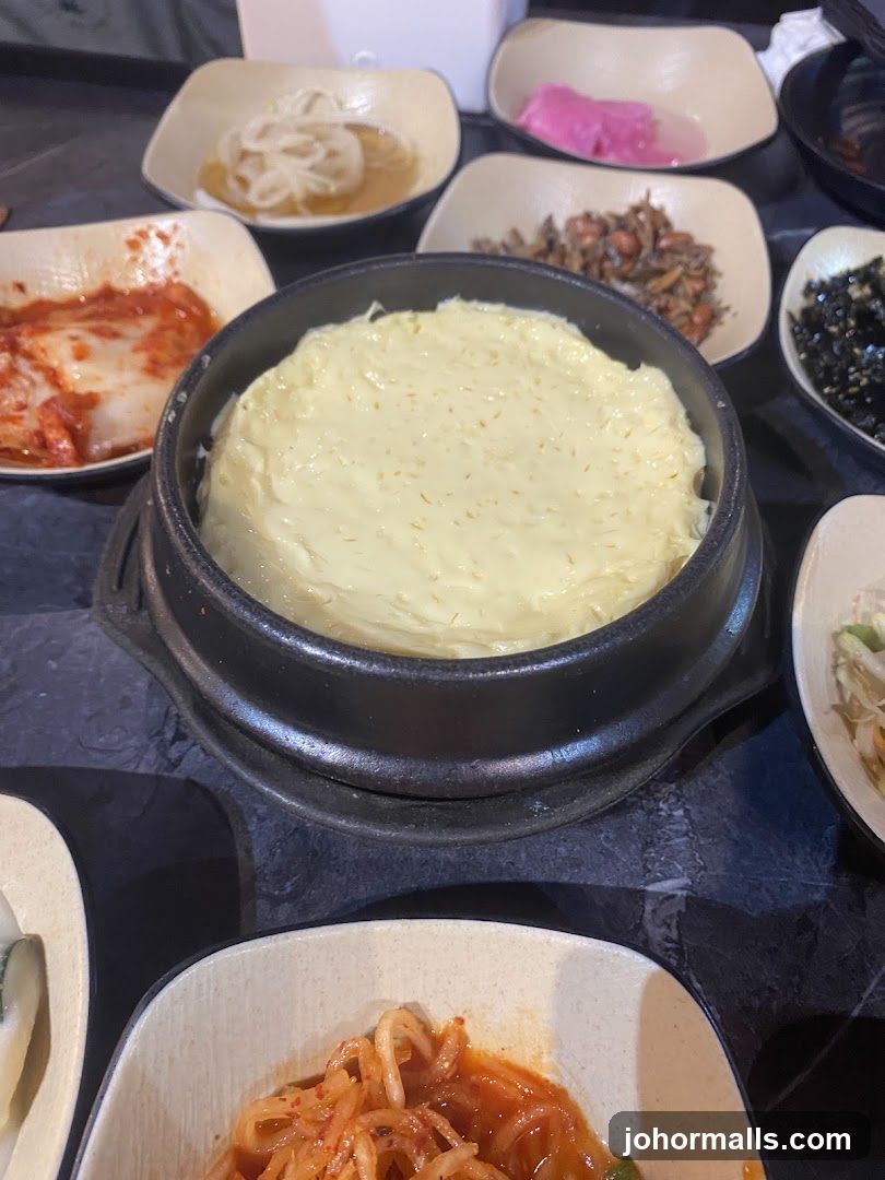 Korean Steamed Egg and Side Dishes