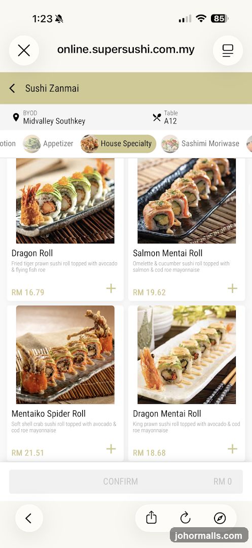 Sushi Zanmai Menu