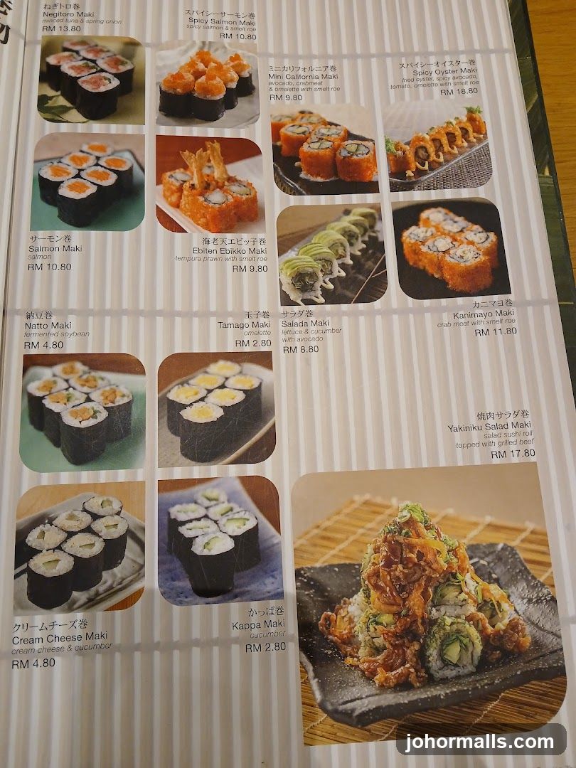 Sushi Menu