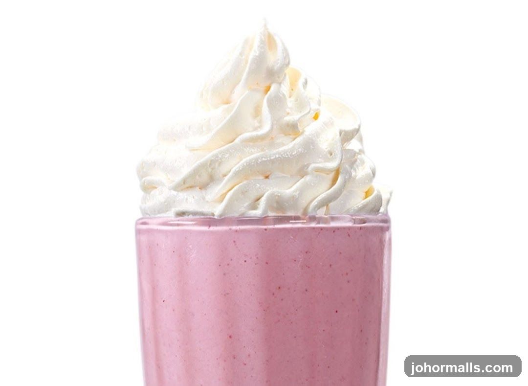 Strawberry Milkshake with Whipped Cream