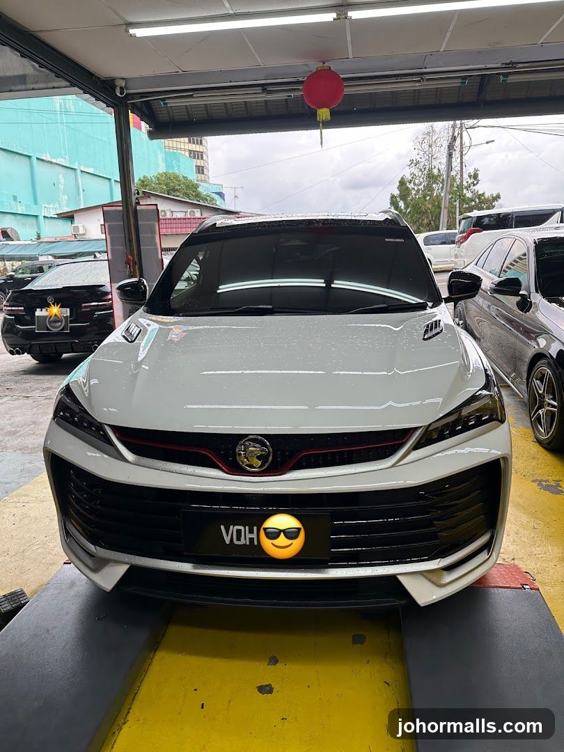White Car on Lift
