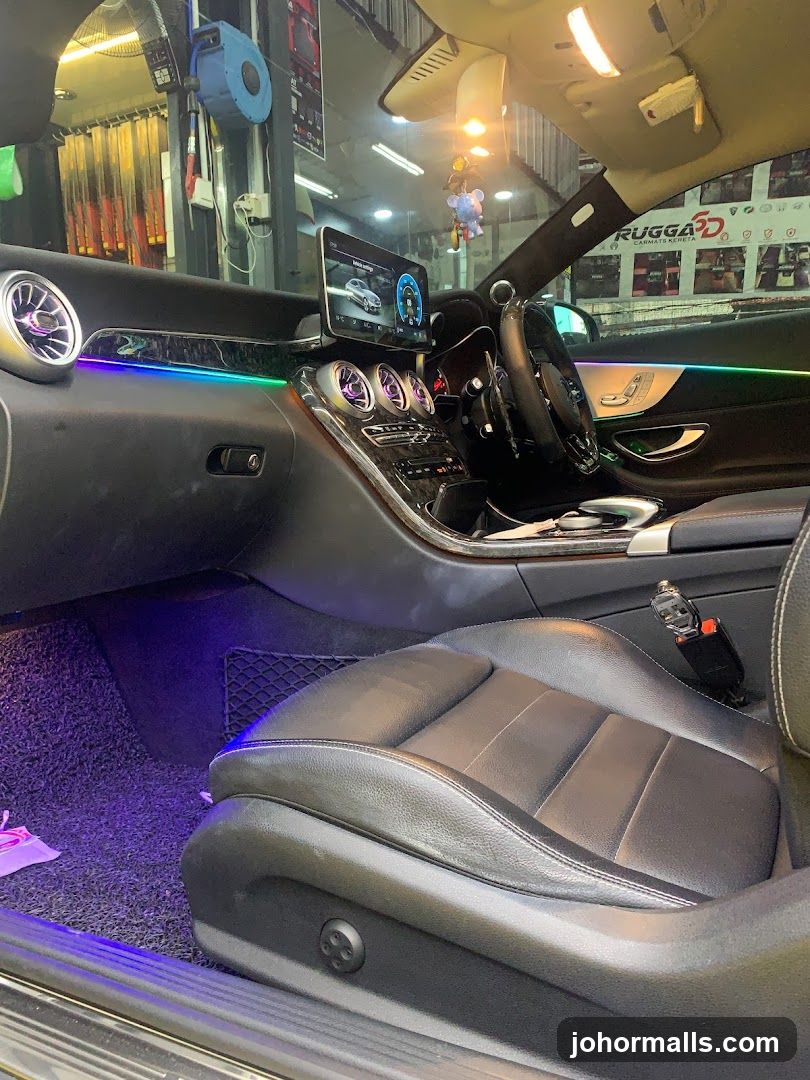 Car Interior with Ambient Lighting