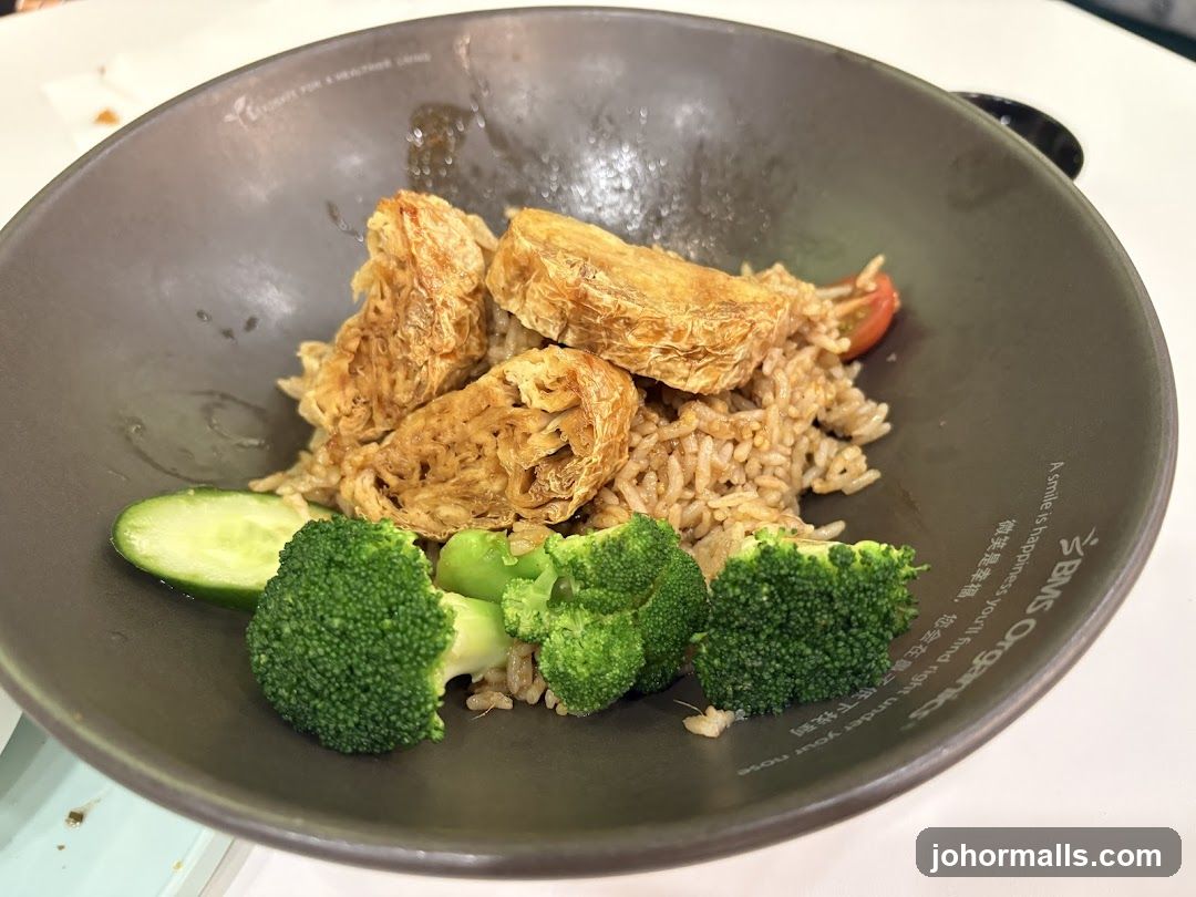 Fried Rice with Vegetables and Tofu Skin Rolls