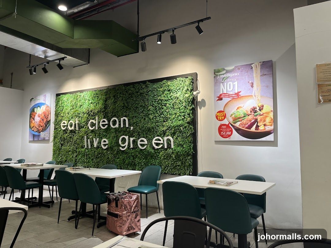 Restaurant Interior with Green Wall