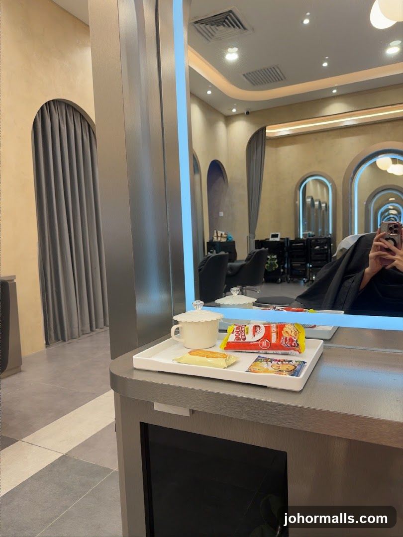 Salon Interior with Snacks