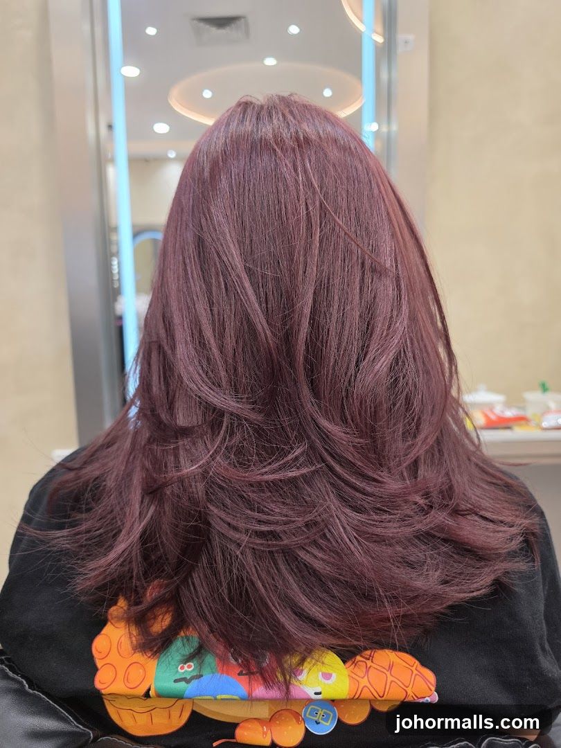Woman with Burgundy Hair