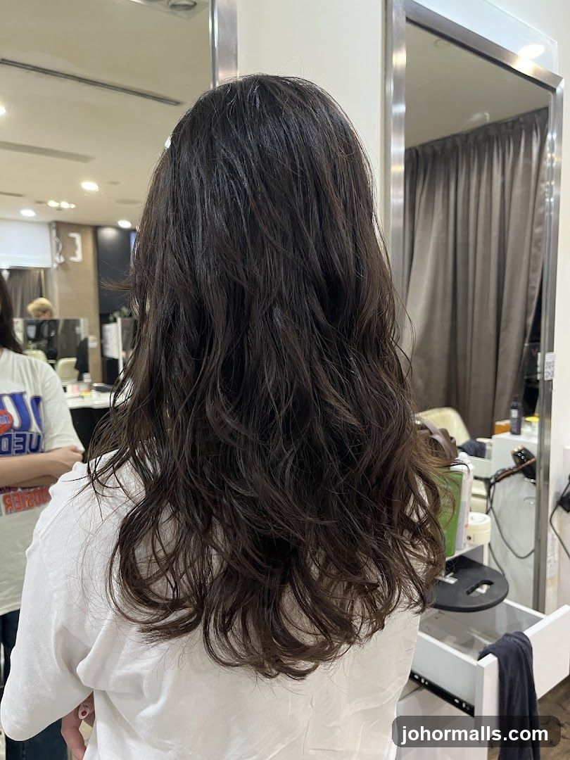 Woman's Dark Wavy Hair