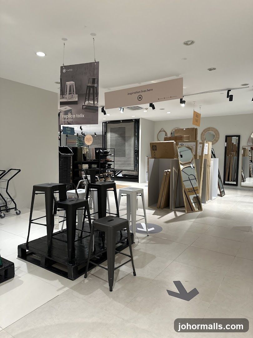 Store Interior with Furniture Displays