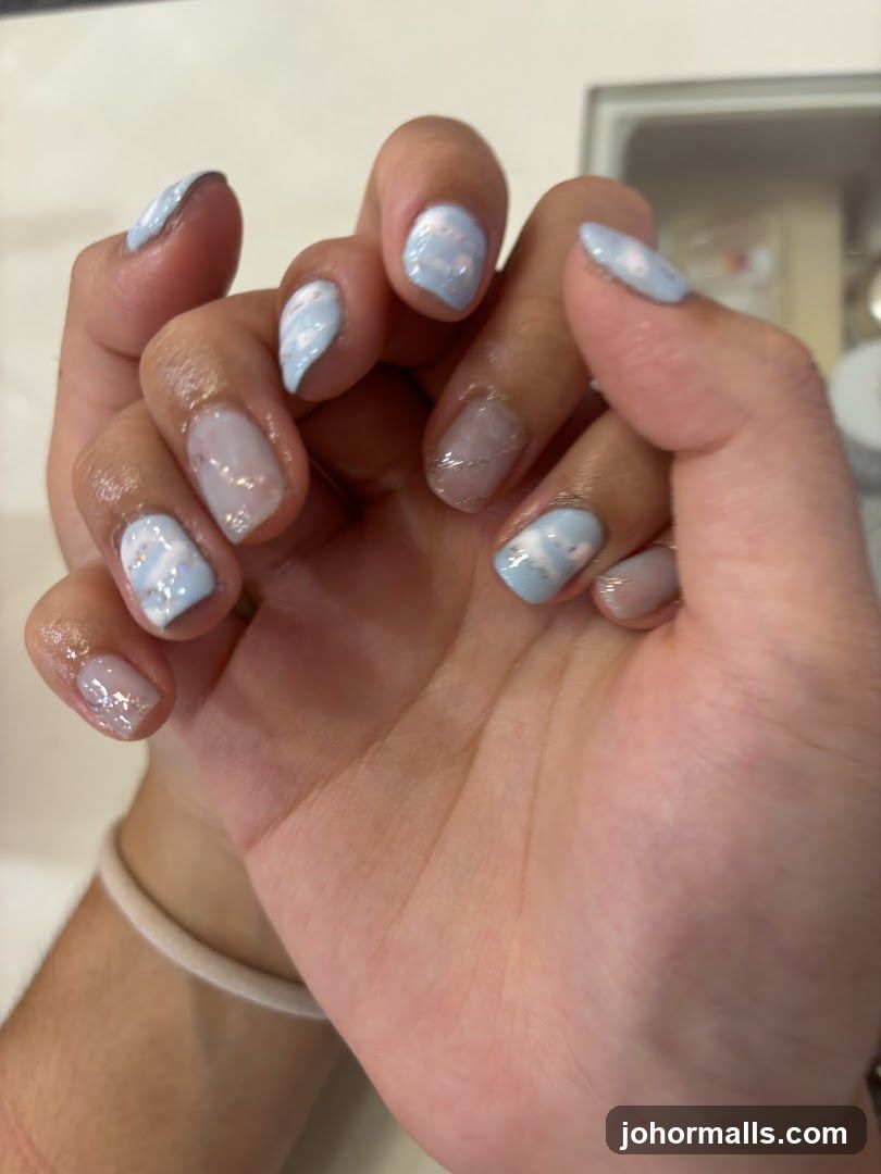 Cloud-themed Nails