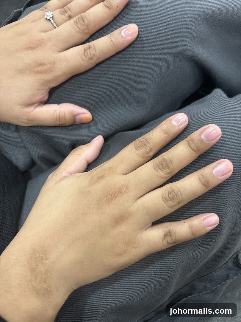 Hands with manicured nails