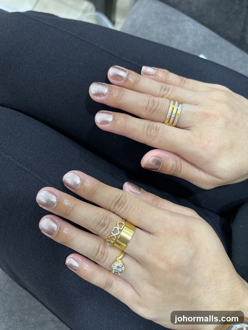 Woman's Hands with Manicured Nails and Rings