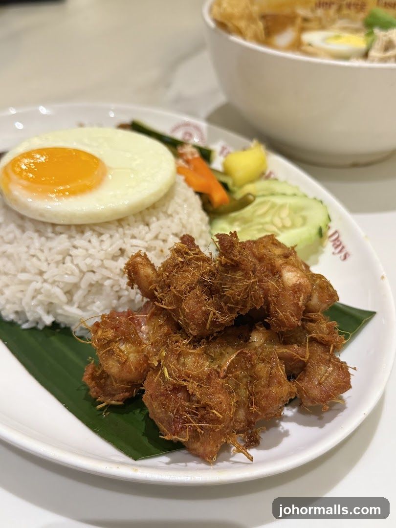 Fried Chicken with Rice and Egg