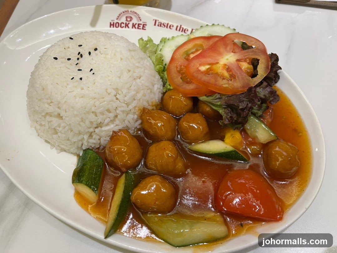 Sweet and Sour Fish Balls with Rice