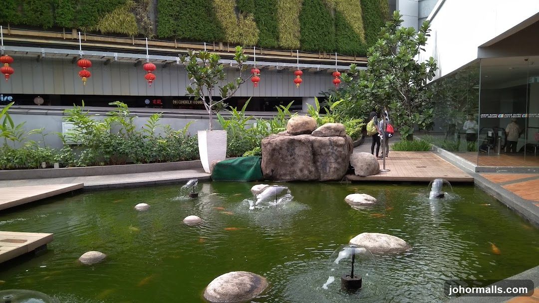 Outdoor Pond with Koi and Green Wall