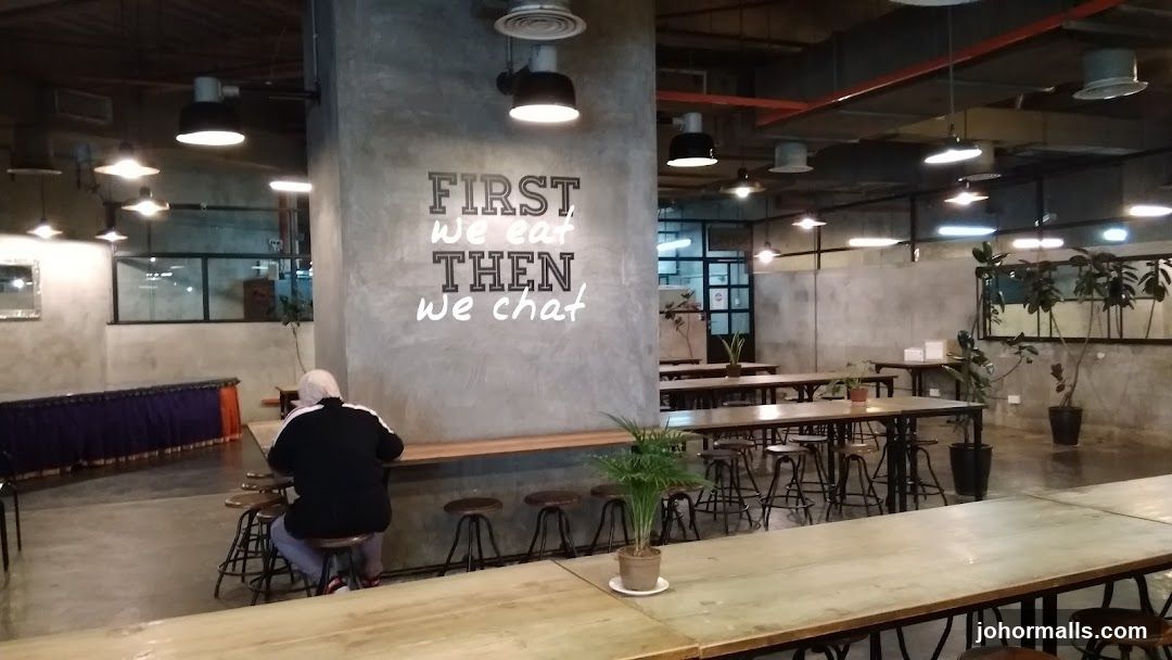 Cafe Interior with Seating and Wall Art