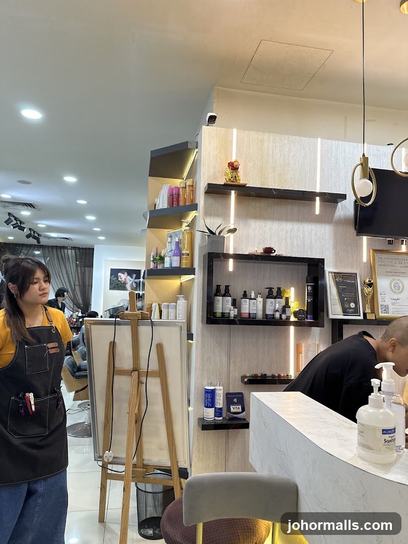 Salon Interior with Staff and Products