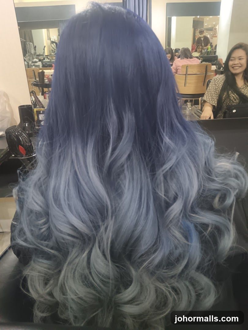 Woman with Blue Ombre Hair